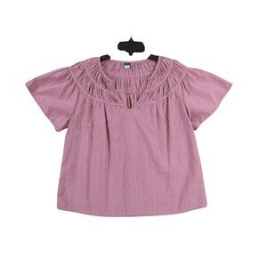 Old Navy Womens Mauve Short Sleeve Blouse Size M Cotton Blend